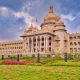 Vidhana Soudha in Bangalore, India, is the seat of the state legislature of Karnataka.